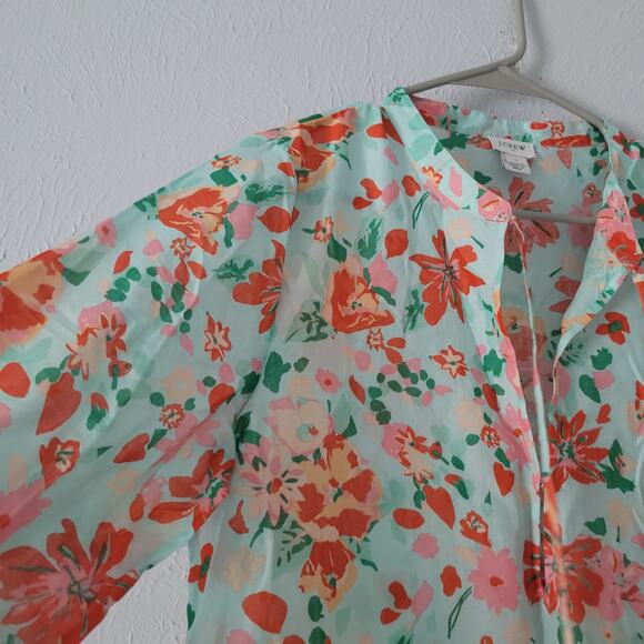 J.crew Women's Floral boho printed beach caftan size small - Picture 7 of 13